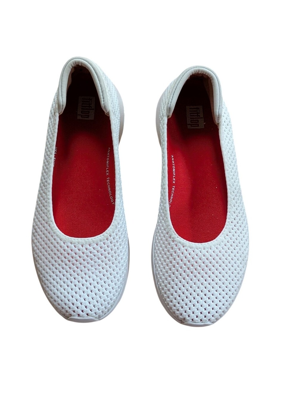FitFlop Airmesh Ballerinas Urban White Slip On's Size 7 - Picture 3 of 14
